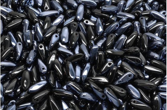 Dagger beads, Black 23701 (23980-23701), Glass, Czech Republic