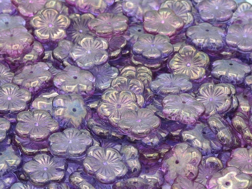 Flat Cherry Flower Beads 14 mm, Crystal Purple (00030-15726)