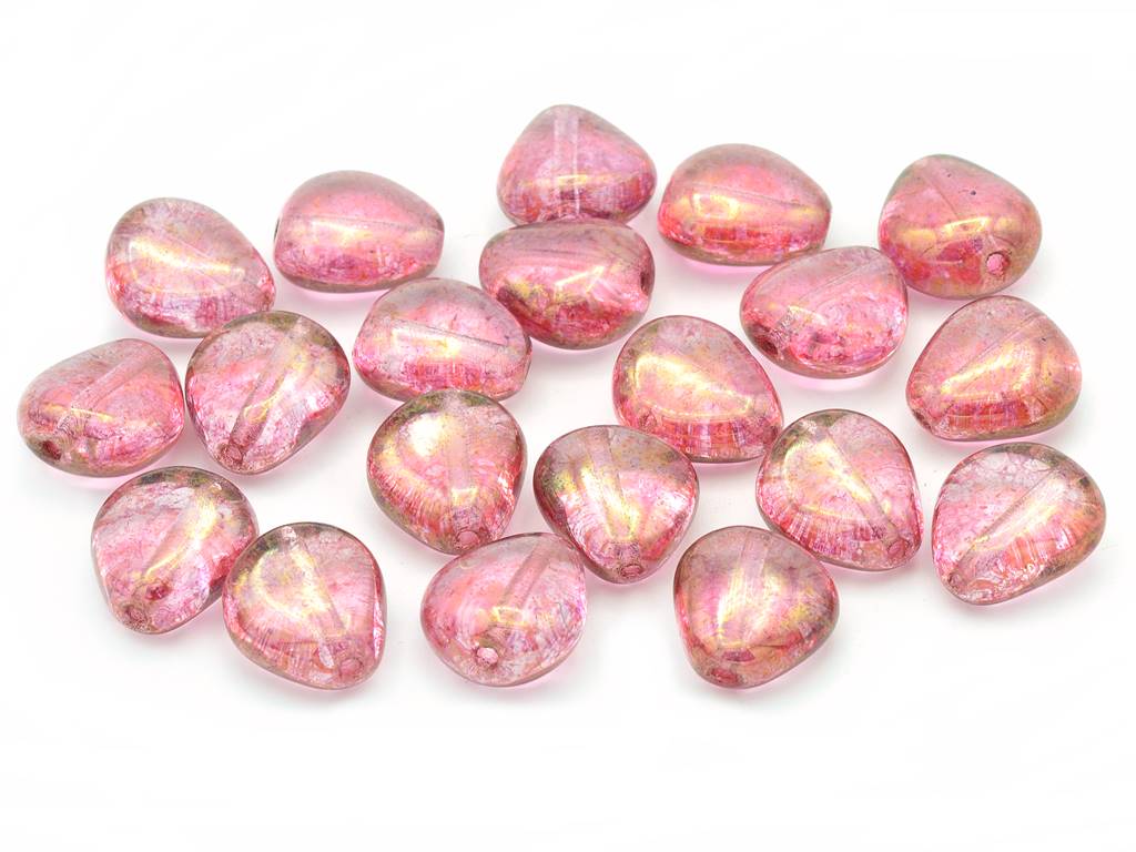 Pressed Beads Heart 12 x 11 mm, Crystal Terracotta Red (00030-15495)
