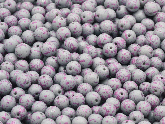 Round Pressed Beads 6 mm, White 12009 (02010-12009)