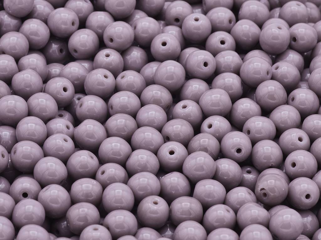 Round Pressed Beads 6 mm, Opaque Amethyst (23030)