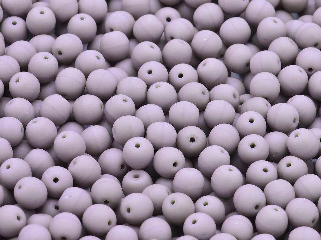 Round Pressed Beads 6 mm, Opaque Amethyst Matte (23030-84110)