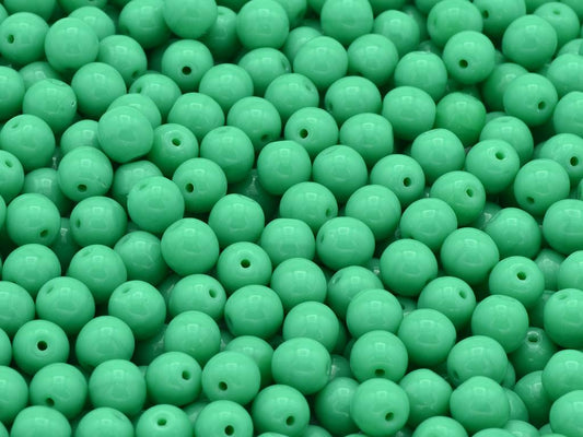 Round Pressed Beads 6 mm, Opaque Green (53120)