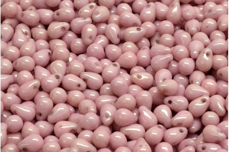 ドロップビーズ、ホワイトラスターリラ（02010-14494）、ガラス、チェコ共和国