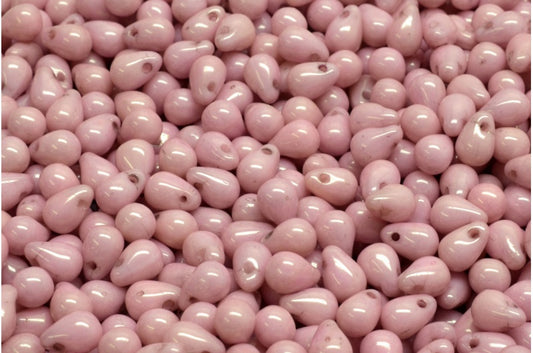 ドロップビーズ、ホワイトラスターリラ（02010-14494）、ガラス、チェコ共和国