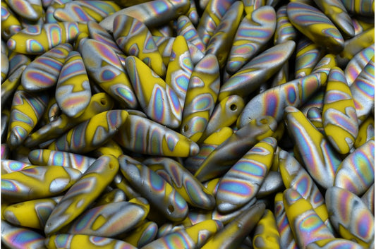 Dagger Beads, Yellow 2817V (83120-2817V), Glass, Czech Republic