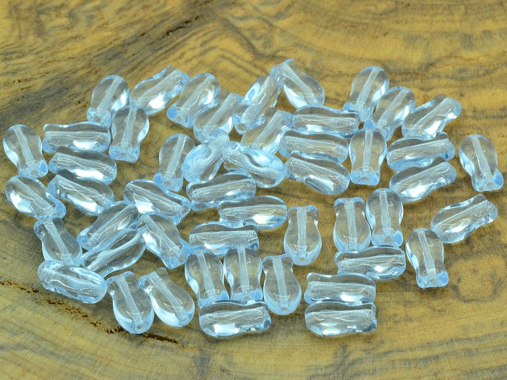 Fish Shaped Beads 9 x 5 mm, Transparent Blue (30000)