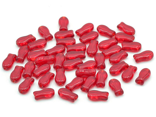 Fish Shaped Beads 9 x 5 mm, Ruby Red (90080), Bohemia Crystal Glass, Czechia 11109016