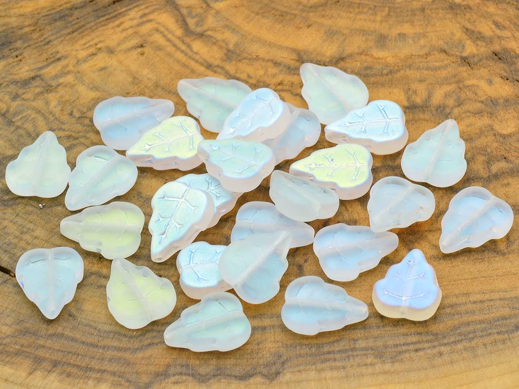 Pressed Beads Leaves 12 x 10 mm, Crystal Matte Ab (00030-84110-28701)