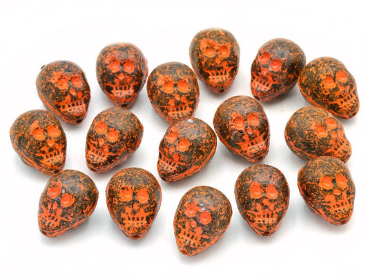 Skull Head Beads 15 mm, Black 46489 (23980-46489), Bohemia Crystal Glass, Czechia 11109052