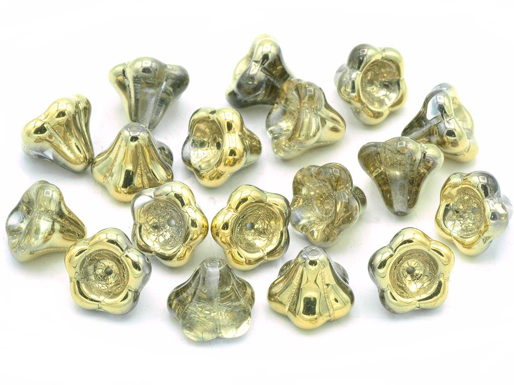 Bell Flower Beads 11 x 13 mm, Crystal Gold (00030-26441)