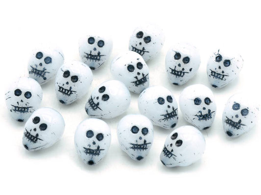 Skull Head Beads 15 mm, Chalk White 46449 (03000-46449)