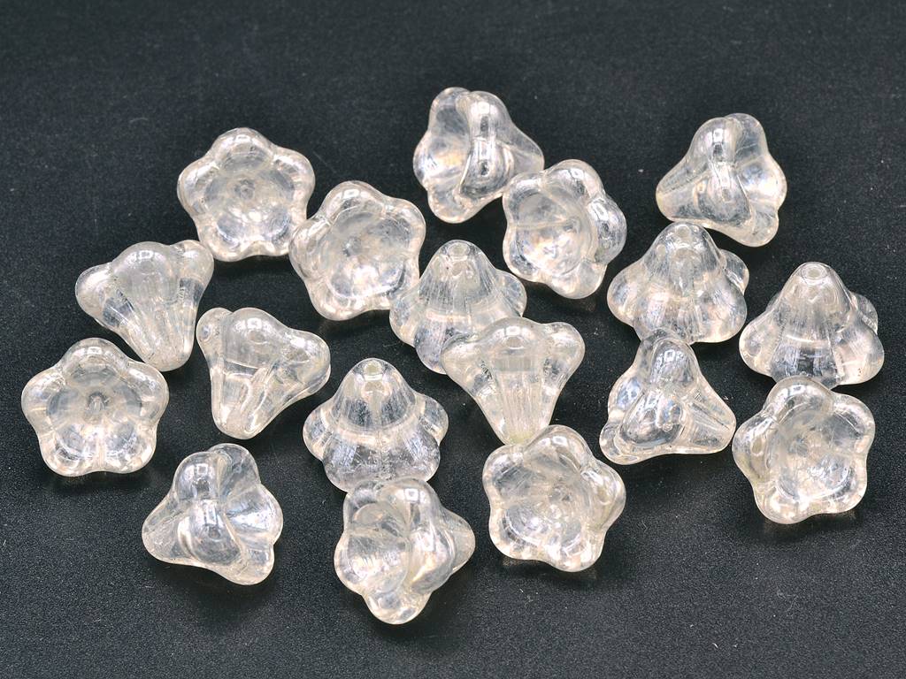 Bell Flower Beads 11 x 13 mm, Crystal Hematite (00030-14400)