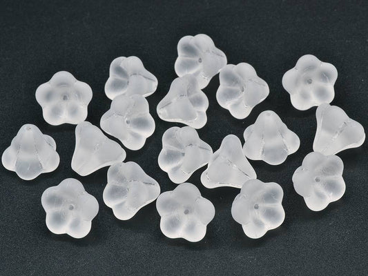 Bell Flower Beads 11 x 13 mm, Crystal Matte (30-84110), Bohemia Crystal Glass, Czechia 11100240