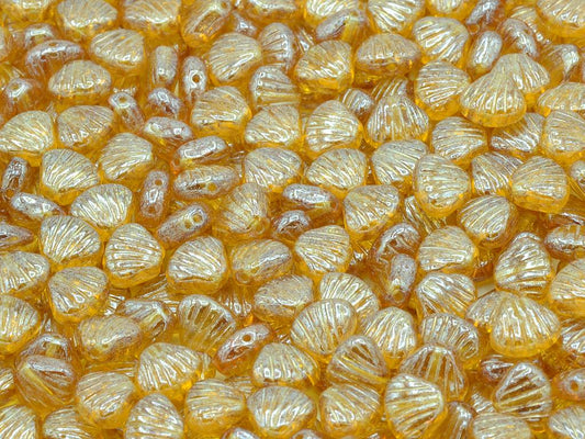 Flat Shell Beads 8 x 7 mm, Transparent Orange Hematite (10060-14400)