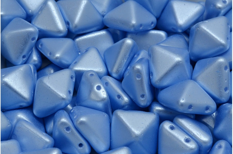 Pyramid Stud Beads, White Light Blue (02010-25014), Glass, Czech Republic