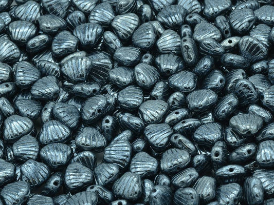 Flat Shell Beads 8 x 7 mm, Black Hematite (23980-14400)