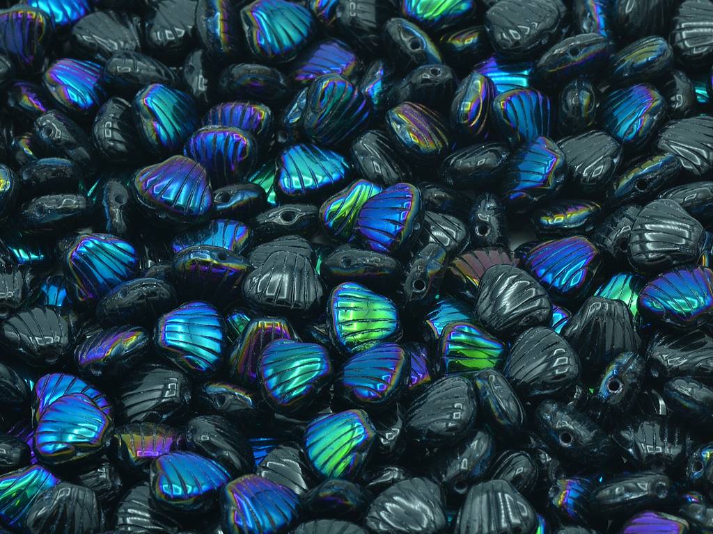 Flat Shell Beads 8 x 7 mm, Black 27307 (23980-27307)