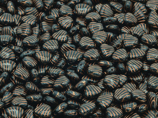 Flat Shell Beads 8 x 7 mm, Black Copper Lined (23980-54307)