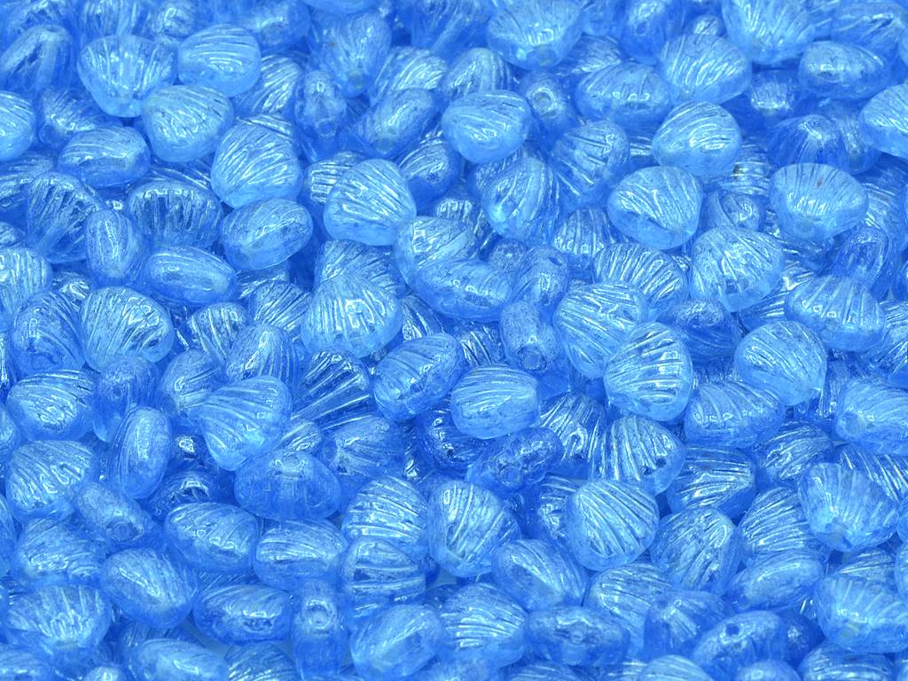 Flat Shell Beads 8 x 7 mm, Transparent Blue Hematite (30020-14400)