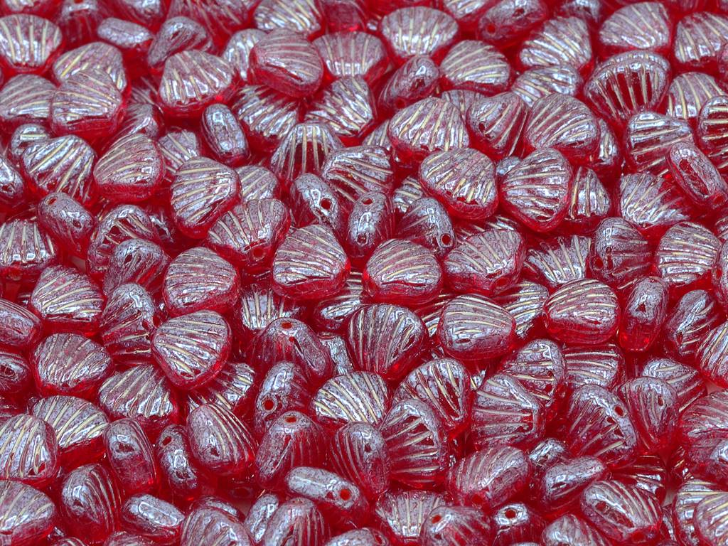 Flat Shell Beads 8 x 7 mm, Ruby Red Hematite (90080-14400)