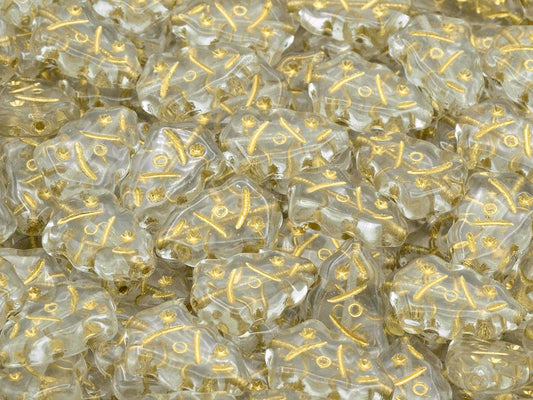 Christmas Tree Beads, Crystal Gold Lined (00030-54202), Glass, Czech Republic