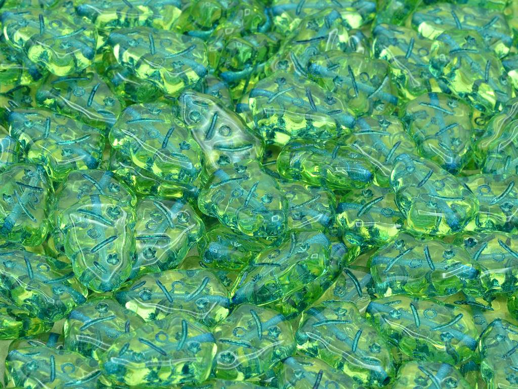 Christmas Tree Beads, Transparent Yellow 54560 (80120-54560), Glass, Czech Republic