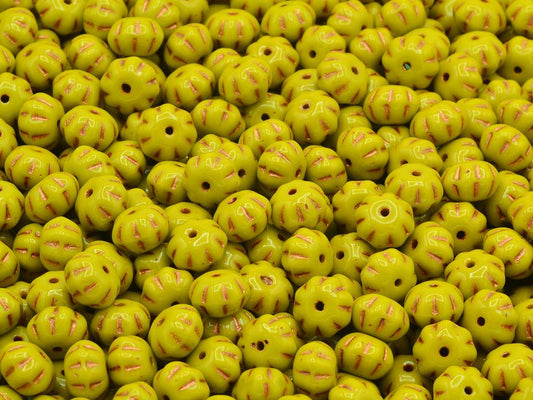 Pumpkin Beads, 13740 Copper Lined (13740-54307), Glass, Czech Republic