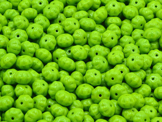 Pumpkin Beads, Green (53420), Glass, Czech Republic