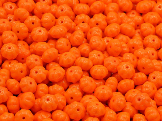 Pumpkin Beads, Opaque Orange (93130), Glass, Czech Republic