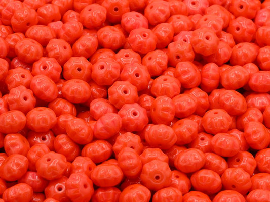 Pumpkin Beads, Red (93400), Glass, Czech Republic