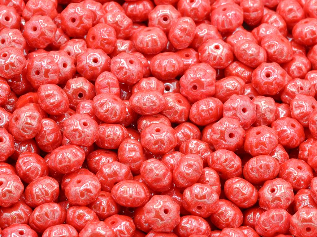 Pumpkin Beads, Red Hematite (93400-14400), Glass, Czech Republic