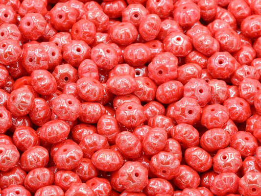 Pumpkin Beads, Red Hematite (93400-14400), Glass, Czech Republic