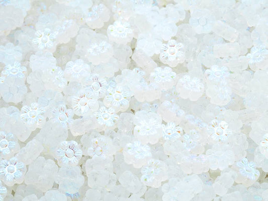 Flower Beads, Crystal Matte Ab (00030-84110-28701), Glass, Czech Republic