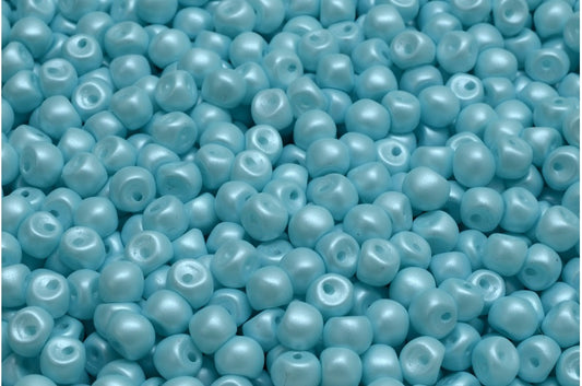 Mushroom Button Beads, White 29313 (02010-29313), Glass, Czech Republic