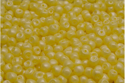 Mushroom Button Beads, White 29301 (02010-29301), Glass, Czech Republic