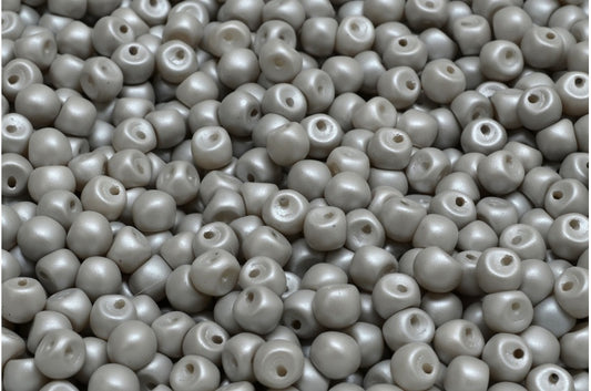 Mushroom Button Beads, White 29320 (02010-29320), Glass, Czech Republic