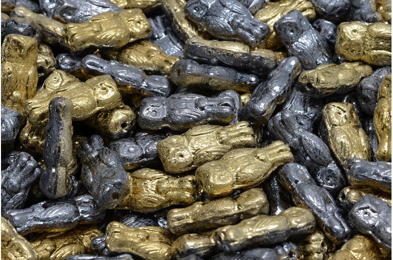 Owl Beads, Crystal 98547 (00030-98547), Glass, Czech Republic