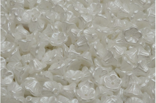 ベルフラワーカップビーズ、ホワイトパールホワイト（02010-25001）、ガラス、チェコ共和国