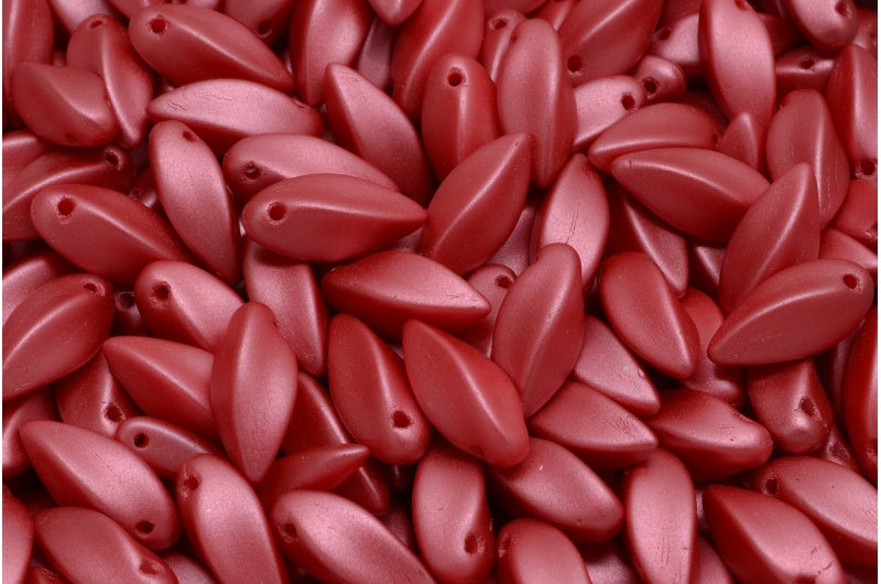 Twist Beads, White Dark Coral (02010-25010), Glass, Czech Republic
