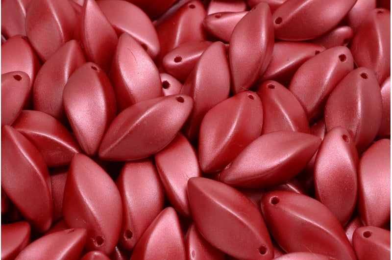 Twist Beads, White Dark Coral (02010-25010), Glass, Czech Republic