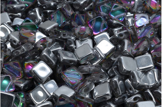 フラットシルキービーズ - 2穴、クリスタル 29436 (00030-29436)、ガラス、チェコ共和国