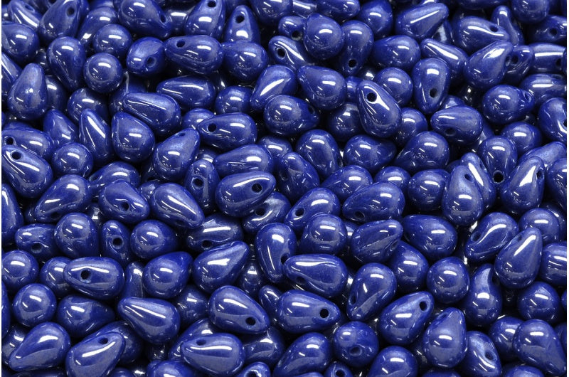ドロップビーズ、濃いブルーヘマタイト（33060-14400）、ガラス、チェコ共和国