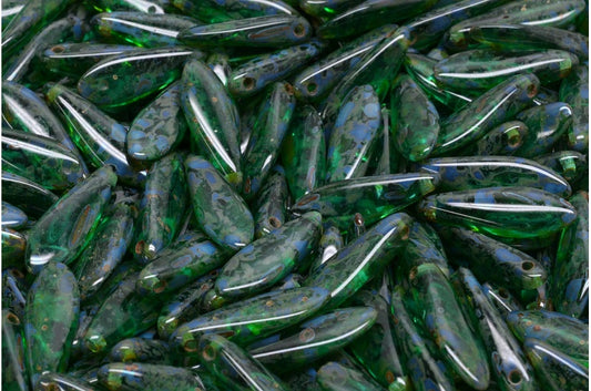 Dagger Beads, 50760 Travertin (50760-86800), Glass, Czech Republic