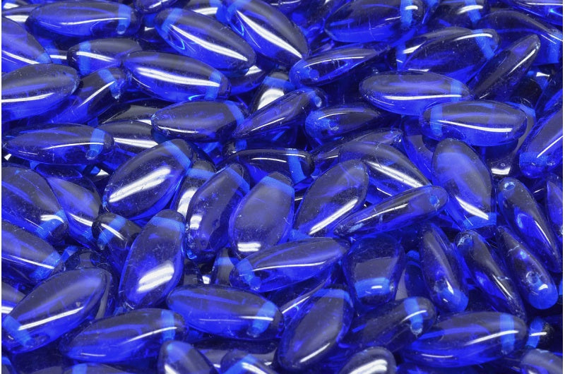 Dagger Beads, Transparent Blue (30080), Glass, Czech Republic