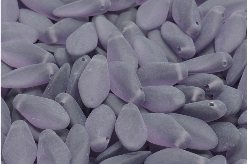 Dagger Beads, Transparent Light Amethyst Matte (20500-84100), Glass, Czech Republic