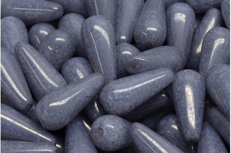 ドロップビーズ、ホワイトテラコッタ銅（02010-15435）、ガラス、チェコ共和国