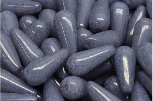 ドロップビーズ、ホワイトテラコッタ銅（02010-15435）、ガラス、チェコ共和国