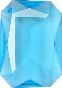 Octagon Faceted Pointed Back (Doublets) Crystal Glass Stone, Aqua Blue 1 Transparent (60020), Czech Republic