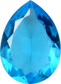 Pear Faceted Pointed Back (Doublets) Crystal Glass Stone, Aqua Blue 1 Transparent (60030), Czech Republic